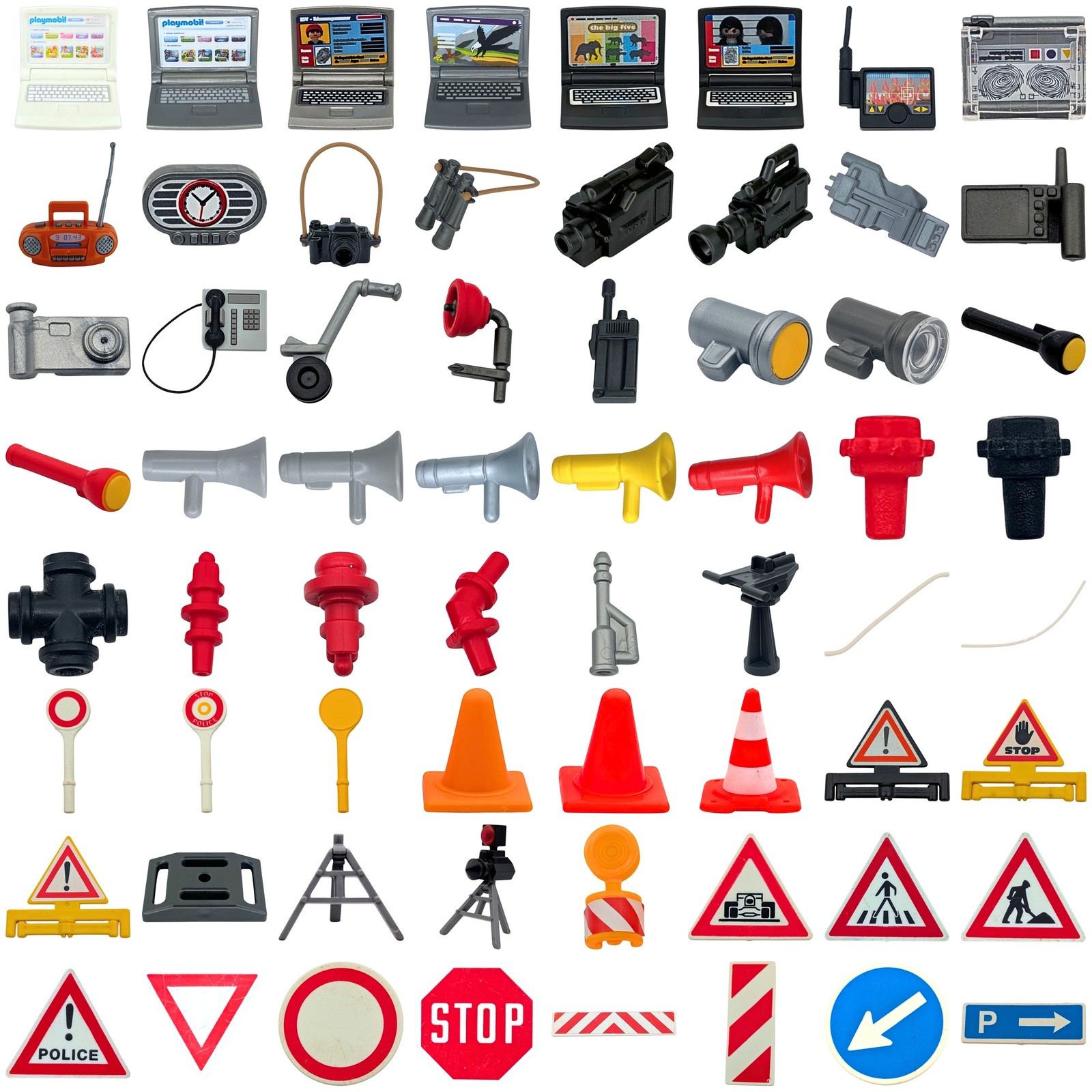 Playmobil herramientas señales radios ordenadores ciudad variantes