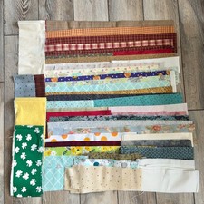 Fabric Scrap Bundle 1 Lb 11 oz Mixed Lot 7 Various Sizes and Prints As Photoed