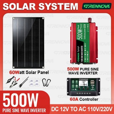 Grennova 500W Off-Grid Solar System 60W Panel 60A MPPT Dual Voltage Inverter