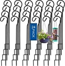 24 Pcs Shepherd Hooks 32 Inch Metal Rust Resistant Steel for Garden Outdoor Hang