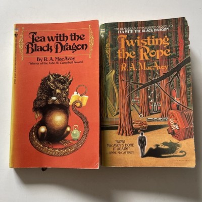 COMPLETE SET of (2) RA MACAVOY Vintage Fantasy Sci Fi Books BLACK DRAGON SERIES