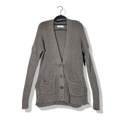Abercrombie & Fitch Knit Cardigan Womens XS/S Gray Minimalist Cozy Normcore