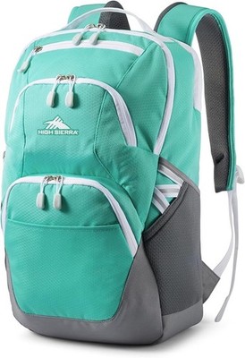 NWT High Sierra Swoop SG Laptop Backpack Mint Sky Aquamarine / White 19' 30L