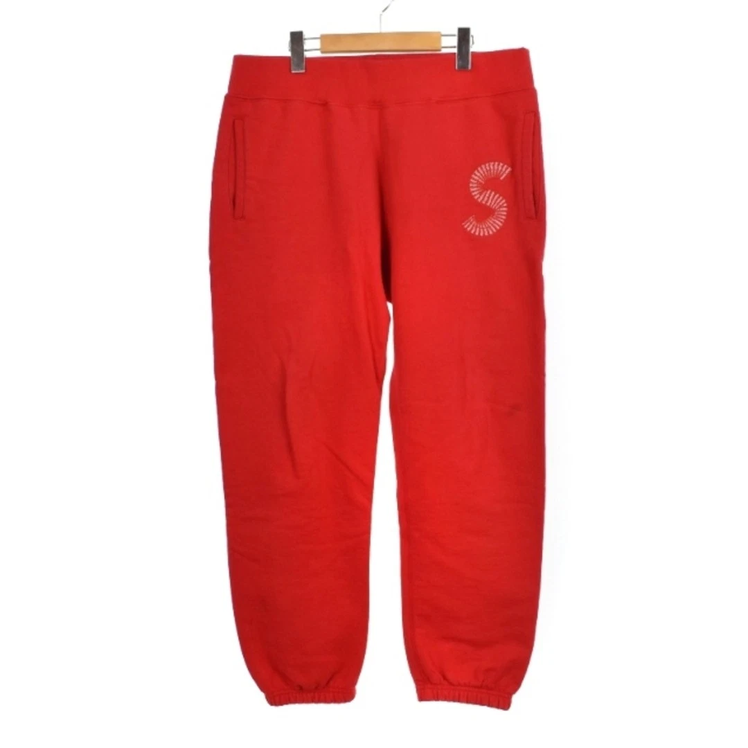 Pantalon de survêtement rouge logo Supreme S doublé polaire M utilisé 28b81a88206ecb04c0aa