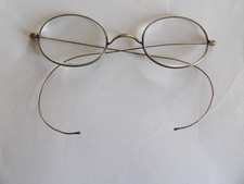 Vintage Oval Wire Rim Eyeglasses Antique Edwardian Gold Tone Glasses Early 1900s