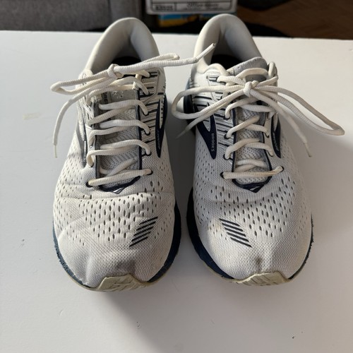 Brooks Adrenaline GTS 19 Herren Größe 13 Weiß Navy Laufschuhe Stützpolster - Bild 4 von 10