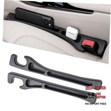 Car Seat Gap Filler Organizer 2 PCS Universal Seat Gap Plug Style 2 Black