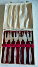 EPNS Anchora Silver Plated 7 Fork Set with Case, Made in England