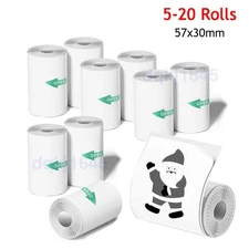 Mini Thermal Printer Paper Sticker Self Adhesive Photo Paper White 5-20 Rolls