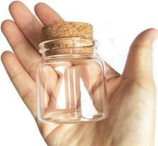 3pcs 50ml Small Glass Bottles Vials Jars Glass W/ Cork Stopper Storage Bottle