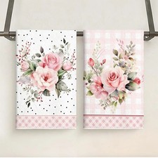 2 Pack Ultra Soft Kitchen Towels Absorbent Quick Dry Hand Dish Towels Set