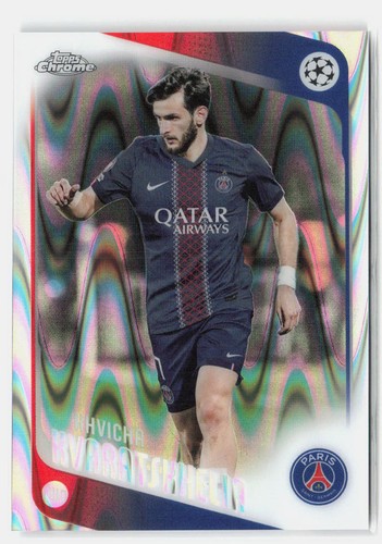 2025-26 Topps Chrome UEFA Club #167 Khvicha Kvaratskhelia Raywave Refractor