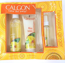 Calgon Hawaiian Ginger Gift Set 8oz Perfume Body Spray Mist Lotion 2oz Mini