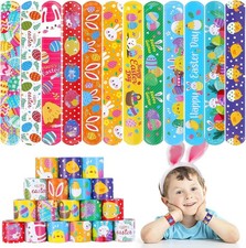 Easter Slap Bracelets for Kids 36PCS Easter Basket Stuffers for Kids Bulk Snap B