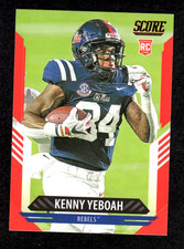 2021 SCORE Red Parallel #390 Kenny Yeboah New York Jets Ole Miss NFL ROOKIE Card