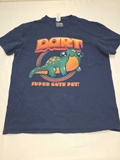 Delta Apparel Netflix Men's Graphic T-Shirt Navy Blue Size L Dart Super Cute Pet