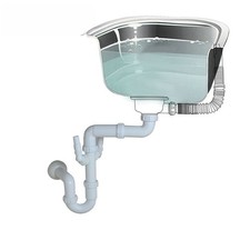 U Bend Drain Pipe 40mm PVC PP for Kitchen Sink Rear Mount Space Saving