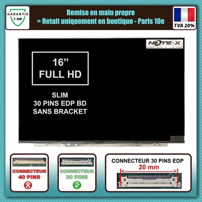 DALLE ECRAN LCD 16,0" POUR AU Optronics B160UAN04.3 30 PINS MAT - Photo 1/2