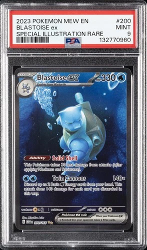 2023 POKEMON MEW EN-151 SPECIAL ILLUSTRATION RARE #200 BLASTOISE EX PSA 9