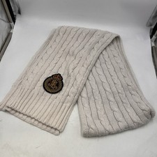 Cream cable-knit scarf by Polo Ralph Lauren with RLP patch Rope