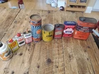 Vintage Lot Tin Can Car Care Wards Brake Fluid Sta-bil Oilers Goof Off Nu-Brite