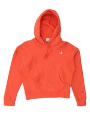 CHAMPION Womens Oversized Crop Graphic Hoodie Jumper UK 10 Small Pink DT35