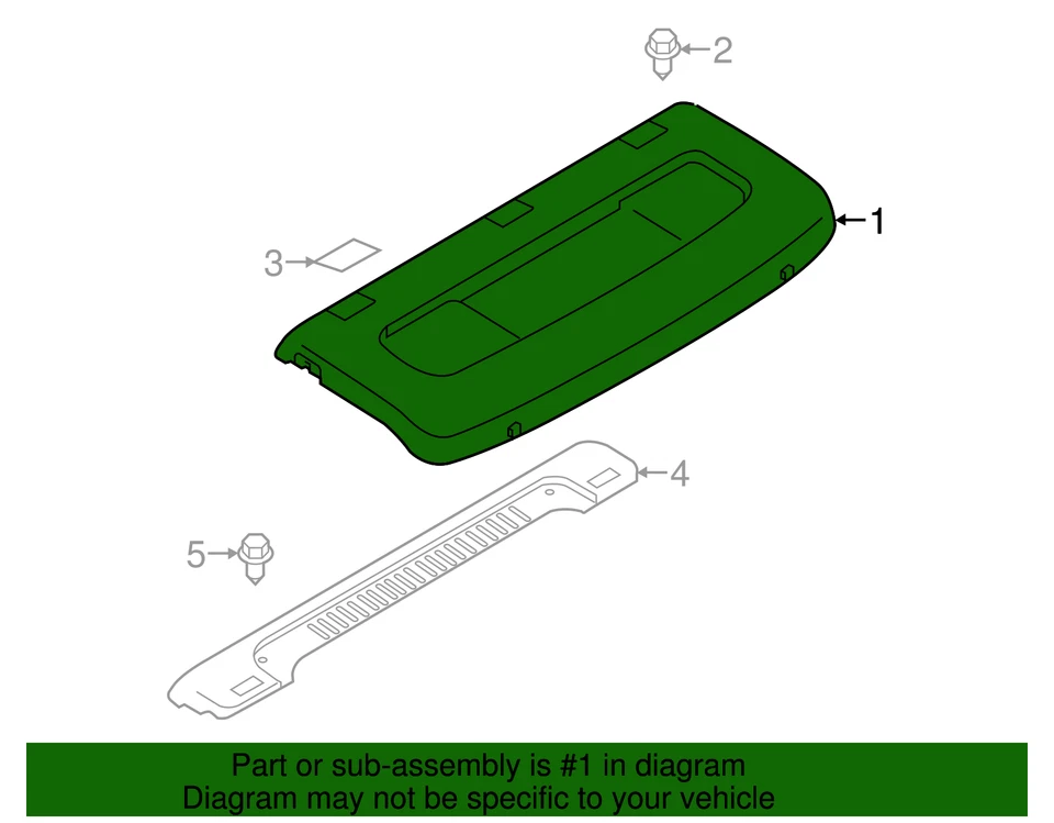 Nissan Versa 2012-2019 genuino - Paquete bandeja embellecedor 79910-3AN0A Foto 2 de 2