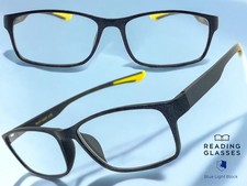 Sleek Contemporary Modern Sporty READING EYE GLASSES READERS Gray Frame 1.75