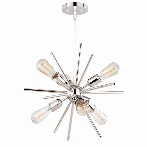 Estelle 6-Light Pendant in Mid-Century Modern and Sputnik Style 19.5 Inches Tall - Picture 1 of 12