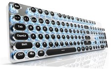 EWEADN TK950 Typewriter Keyboard Wireless Mechanical Keyboard, 104 Keys Black