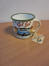 Emaille Tasse VW BULLI T1 BUS GET LOST  Becher Deko Küche Werkstatt CAMPING