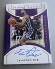 2024-25 Panini National Treasures De'Aaron Fox Penmanship On Card Auto /25 Kings