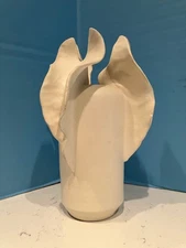 VTG RARE CERAMIC RUFFLE SCULPTURE VASE FROM LEFKA, CLAUDIA FRIGNANI, ITALIAN MCM