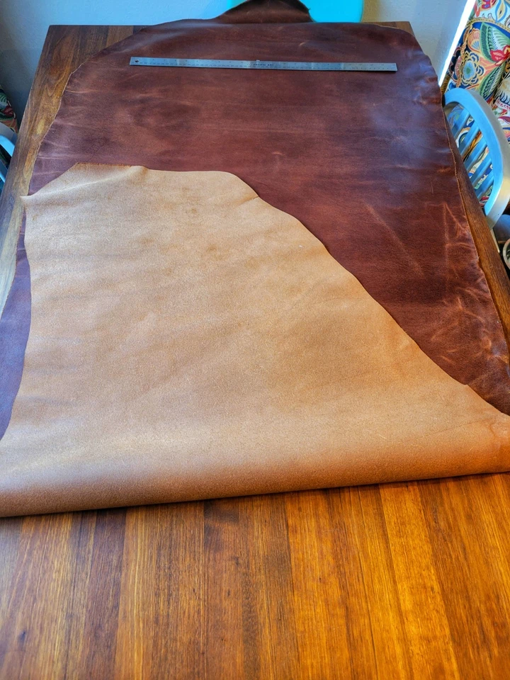 Lados de cuero dividido encerado 12-16 pies cuadrados Foto 3 de 4