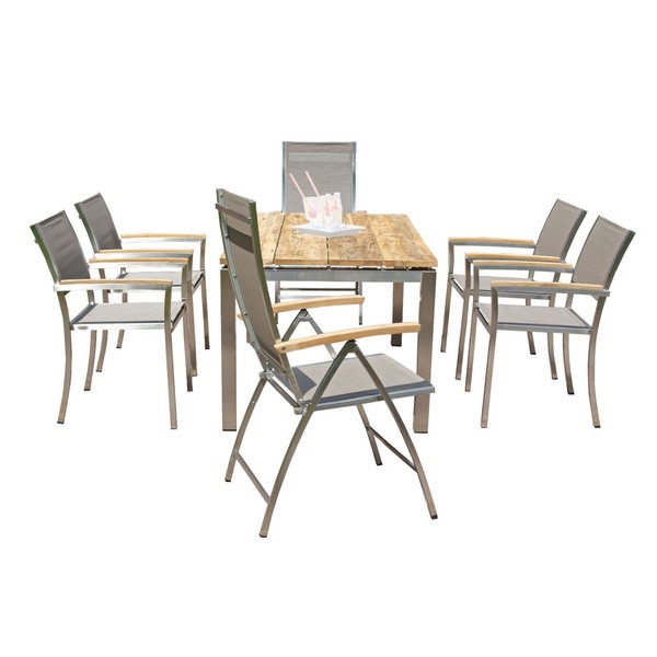 Sonnenpartner Galaxy &Amp; Base &Amp; Paragon 7-Teilige Sitzgruppe Taupe Teakhol-image