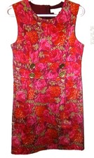 MICHAEL KORS SZ 10 PINK MULTI COLOR ROSE DRESS
