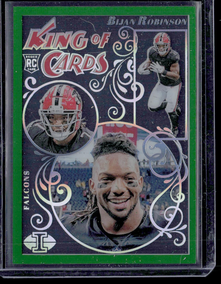2023 Panini Illusions #15 Bijan Robinson King of Cards Emerald
