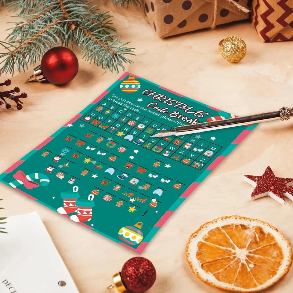 154 Piezas Juegos de Navidad Juegos de Fiesta de Navidad Tarjeta para Familia, Navidad Wor Foto 4 de 4