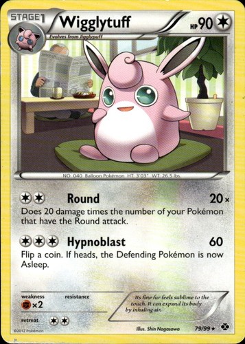 Wigglytuff 79/99 Rare Next Destinies Pokemon Heavily Played