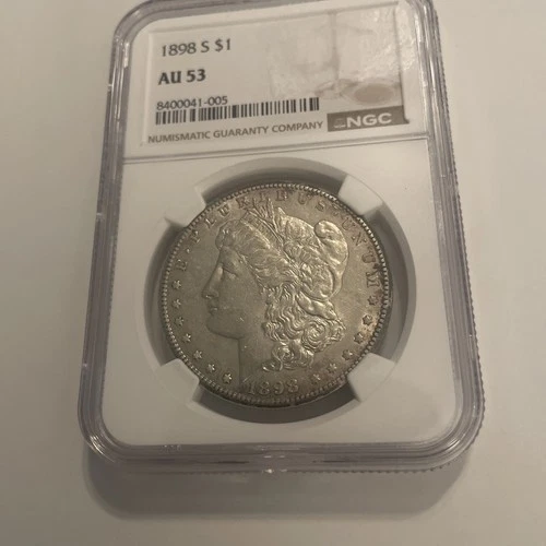 1898-S- NGC Graded - Morgan Silver Dollar - AU 53 -.90 Silver.