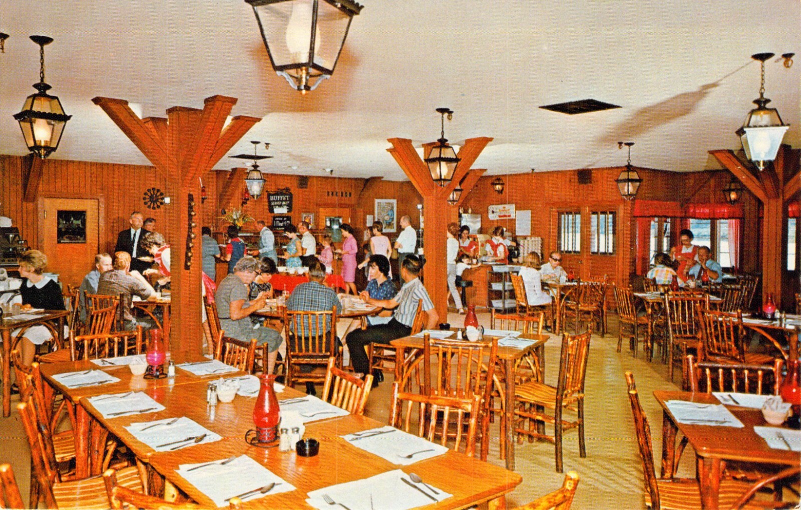 VTG Postcard Hill N Dale RestaurantBelle Vista AR Ozark Frontier Trail