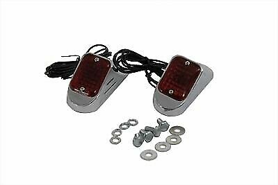 Flush Deco Marker Lamp Set with Red Lens for Harley Davidson by V