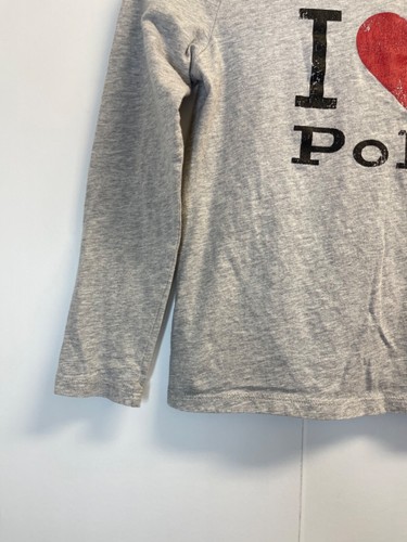 Polo Ralph Lauren Girl's Size M 8-10, L 12-14 T-Shirt Gray Logo I Love Polo L/S - Picture 4 of 5