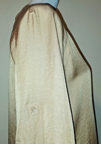Ann Taylor LOFT V-Neck Button 3/4 Sleeve Silky Sz XS Bronze Side Slit Blouse - Imagen 9 de 21