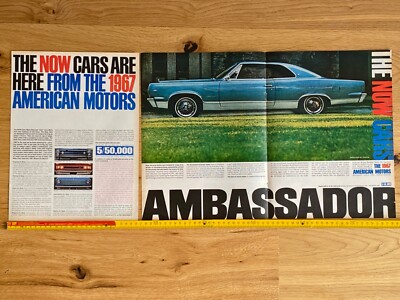 American Motors Ambassador & Rambler 1966 XL 34x76 cm Werbung Vintage Ad Reklame