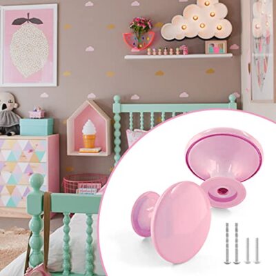 pink dresser knobs for nursery 10pcs Metal Cabinet Knobs Drawer Knobs, Round Shaped Dresser Knobs Cute Pink