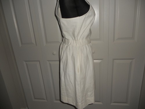 ABITO NUOVO CON ETICHETTE MADEWELL 1937 PIERSIDE IN BIANCO PERLA SENZA MANICHE TAGLIA LARGE - Foto 9 di 11