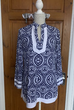Ladies Long Top by Joseph Ribkoff Blue & White Size UK12 **SALE** 