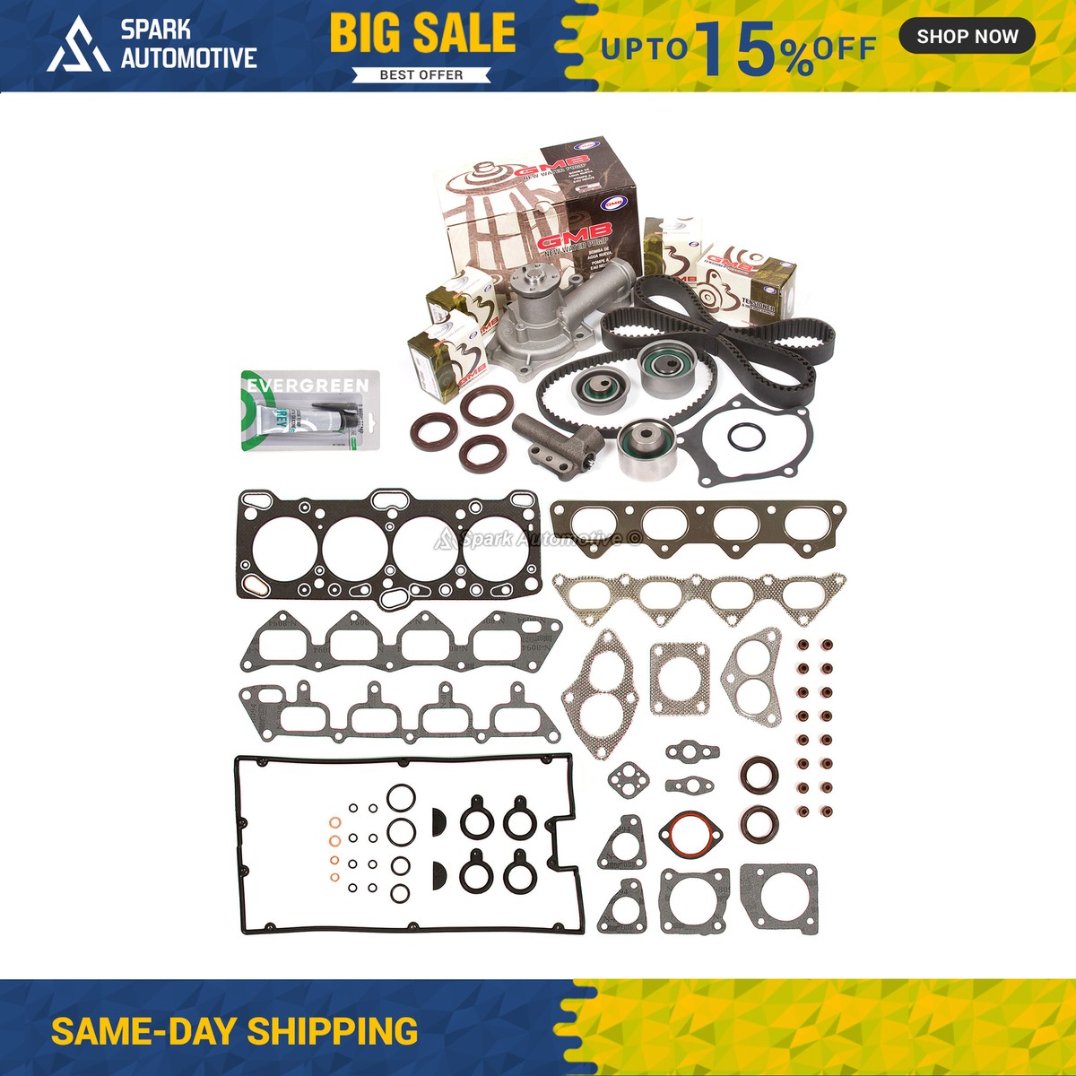 Head Gasket Set Timing Belt Kit Water Pump Fit 89-92 Mitsubishi