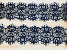 3 Yards Black Eyelash French Mesh Lace Trim for Sewing/Crafts/Bridal/3.5" Wide